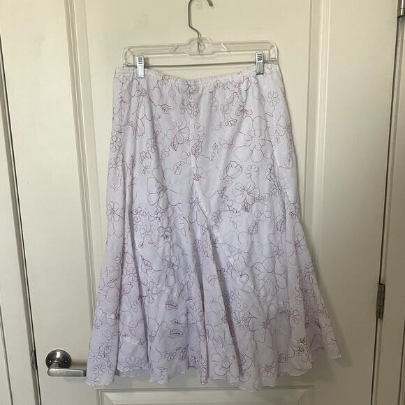 JKLA California white tulip midi skirt size Large - Picture 5 of 5